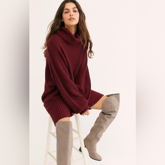 NIB Free People Jeffrey Campbell Ollie Over-the-Knee Boots in Light Grey Leather - Picture 16 of 16